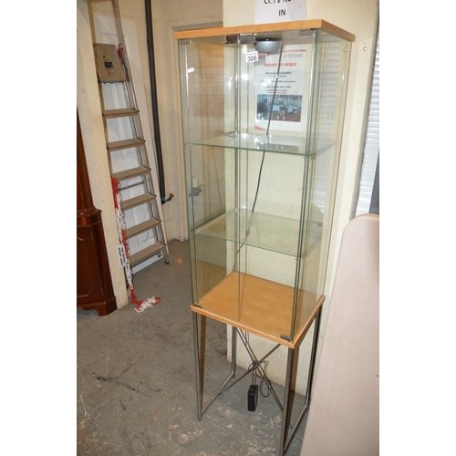 306 - glass display cabinet