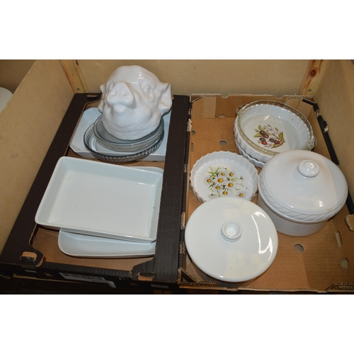 313 - 2 boxes of dishes & pots