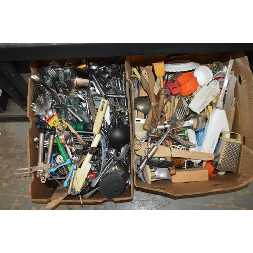 337 - 2 boxes of kitchen utensils