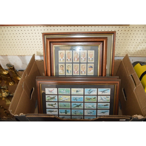 353 - box of framed cigarette cards