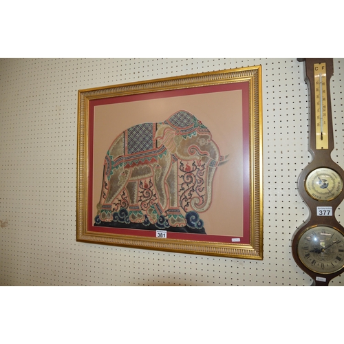 381 - framed elephant embroidery?