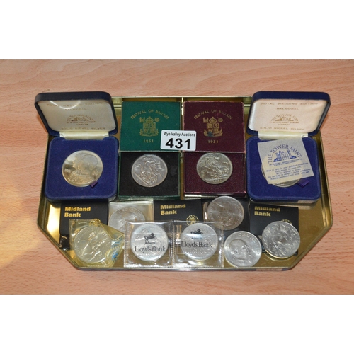 431 - tray of collectable coins