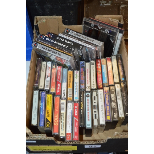 97 - box of PS1 games & cassettes