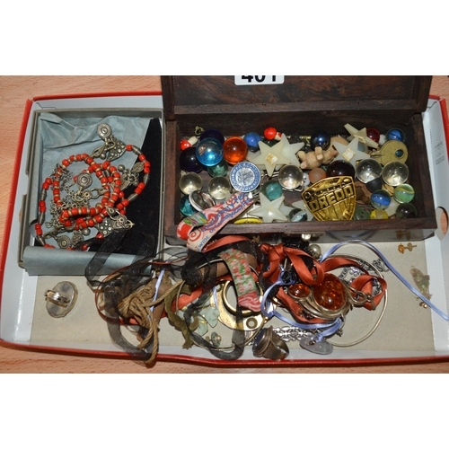 401 - tray of jewellery