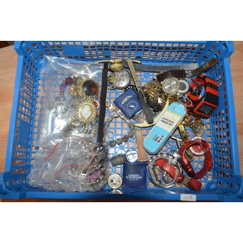 412 - crate of jewellery & watches