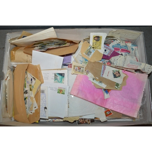 416 - box of post cards & stamps