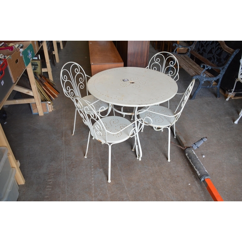 128 - garden table & 4 chairs