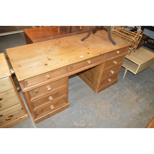 150 - pine twin pedestal desk