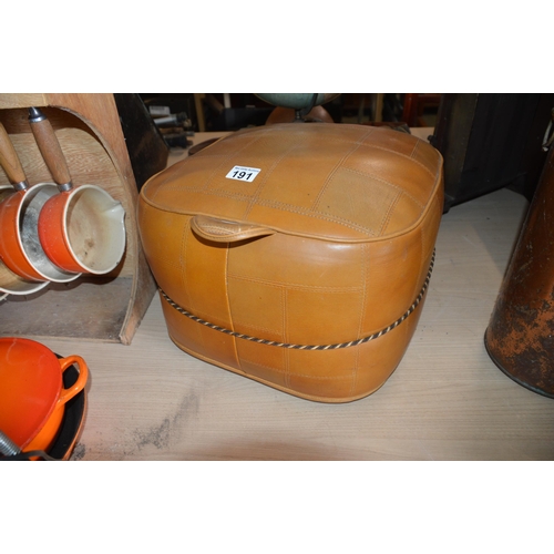 191 - leather pouffe