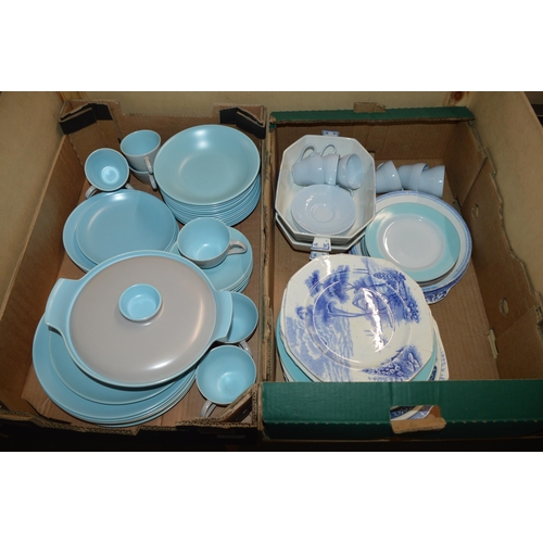 246 - 2 boxes of Poole pottery & other china