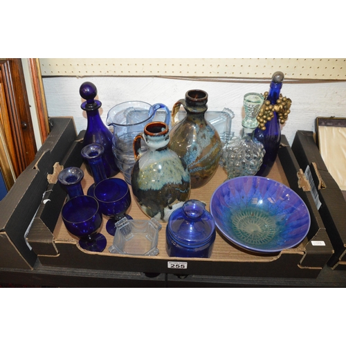 255 - box of jugs, decanters etc.