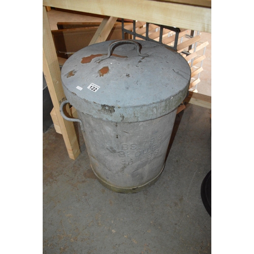 122 - galvanised bin