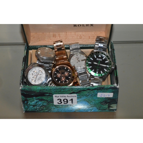 393 - box of assorted watches