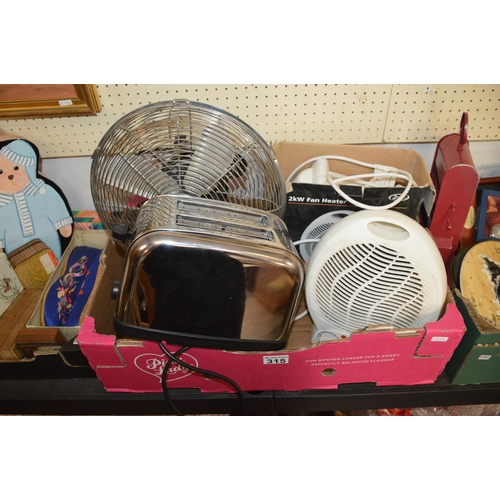 heater, fan & toaster