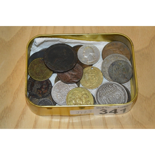 341 - tray of various collectable coins