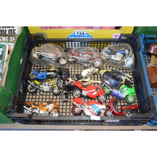 crate of toy motorbikes