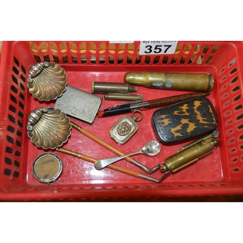 357 - basket of misc items