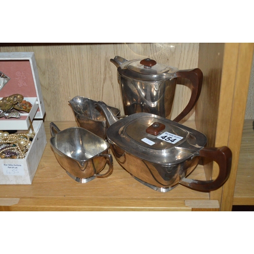 454 - sterling silver teaset (632g)