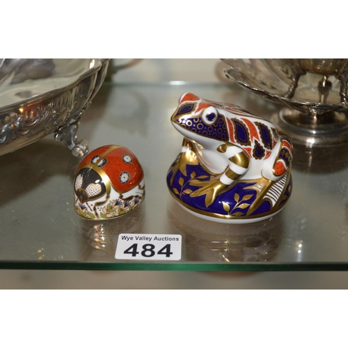 484 - royal crown derby frog & ladybird