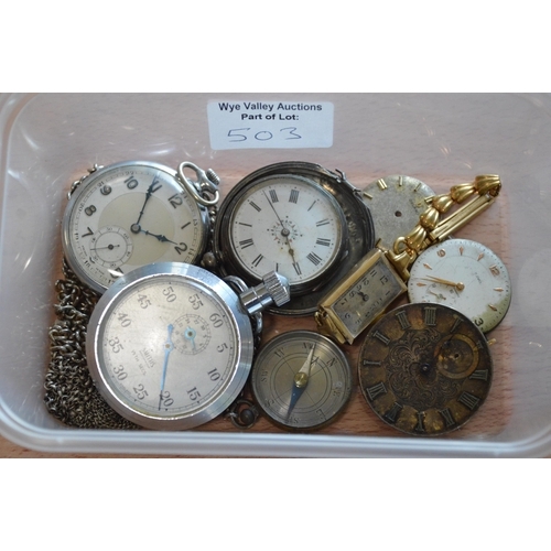 503 - tub of various pocket watches