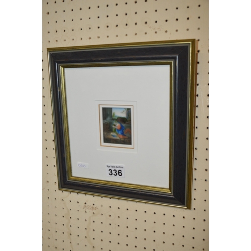 336 - framed painted ceramic tile