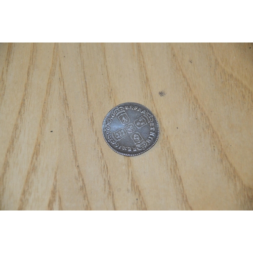 360 - 1696 silver sixpence coin