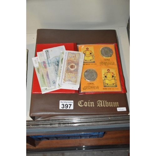 397 - coin album & bank notes