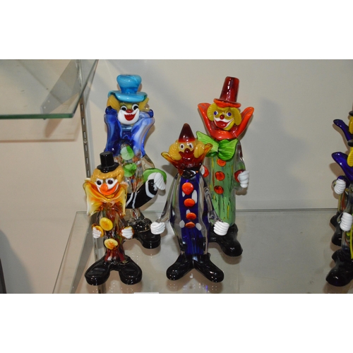 326 - 4 murano glass clowns