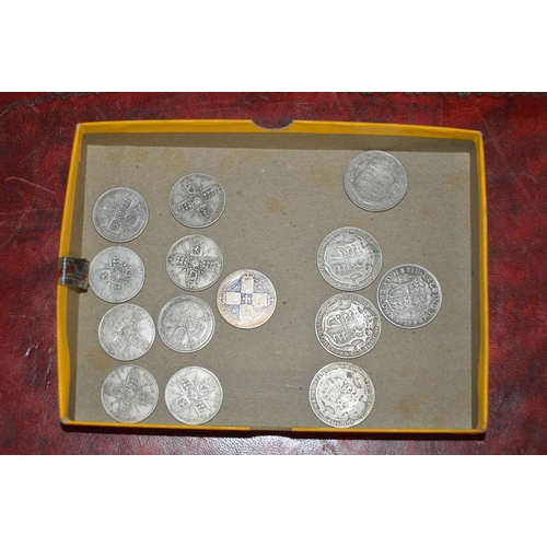 338 - tray of silver coins