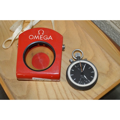 329 - omega olympic stopwatch with timekeepers case/lanyard