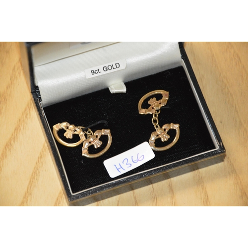 327 - pair 9ct gold cufflinks