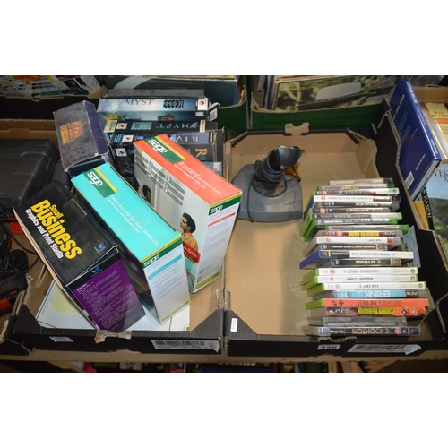 126 - 2 boxes of playstation games, pc software etc.