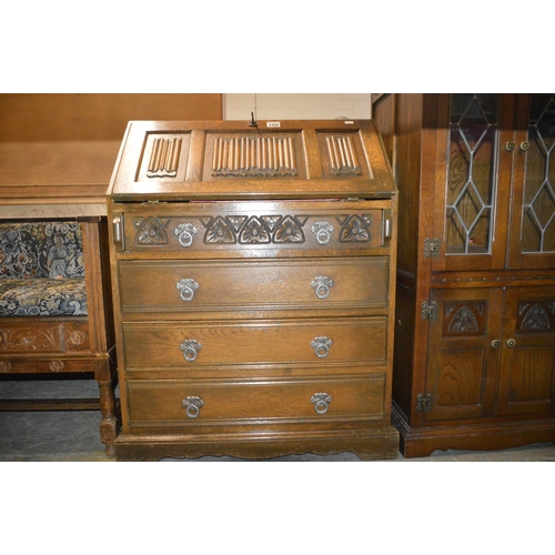 180 - oak linenfold bureau