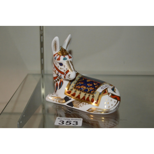 royal crown derby donkey (gold stopper)