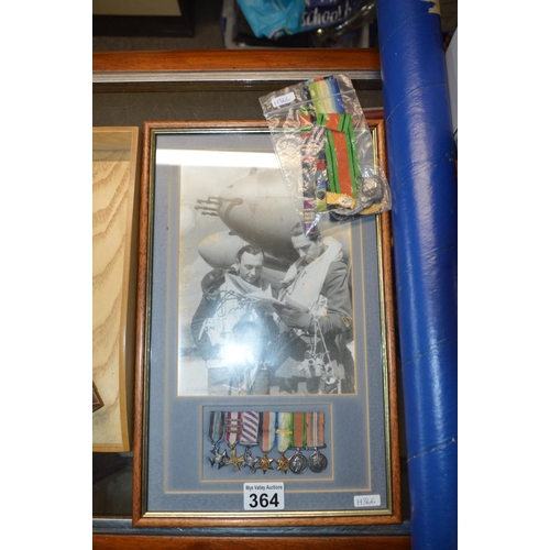 364 - collection of medals/some framed