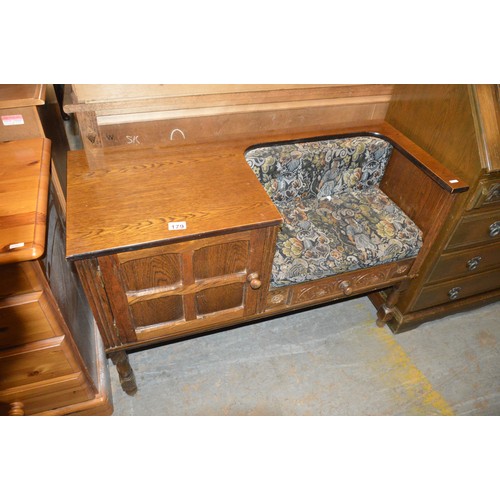 179 - oak telephone seat