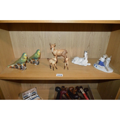 315 - qty of porcelain figures, inc Beswick