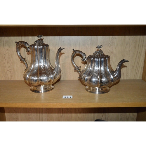 321 - 2 early Elkington tea pots