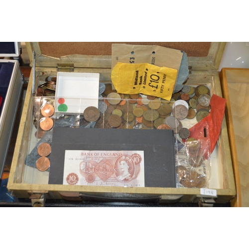 341 - tray of coins & bank notes