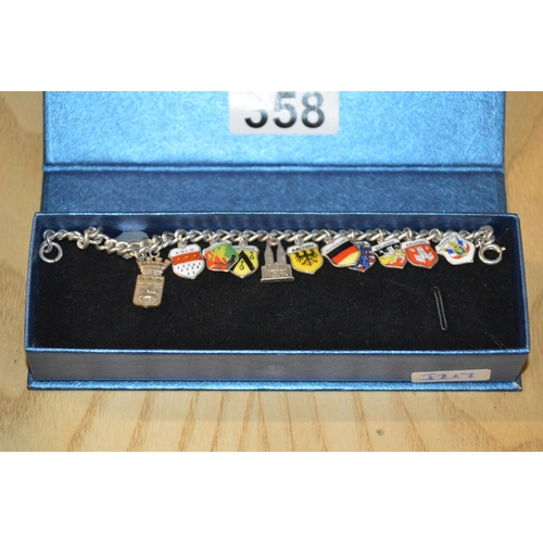 358 - silver charm bracelet