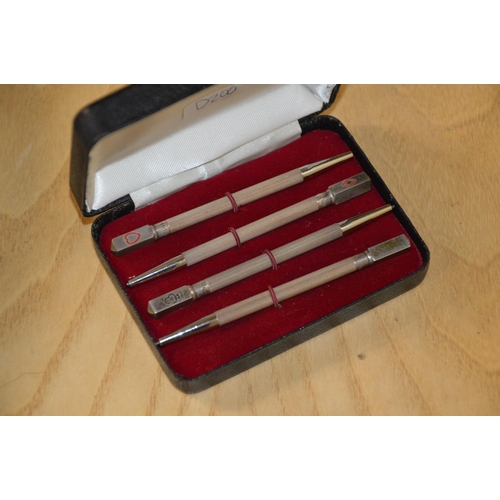 461 - 4 sterling silver cribbage pencils