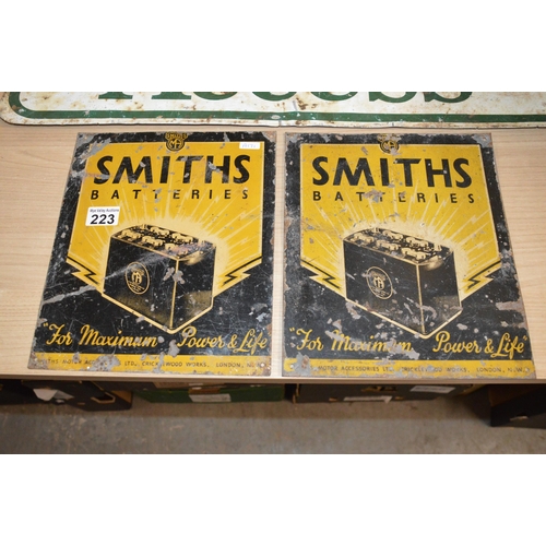 223 - 2 vintage smiths batteries signs