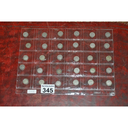 345 - 30 pre-47 silver 3d coins