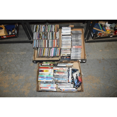 334 - 3 boxes of cds & dvds