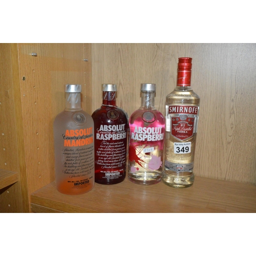 349 - 4 bottles of sealed alcohol