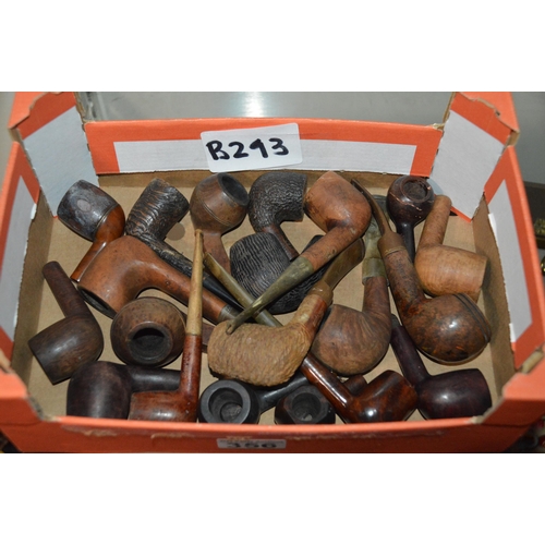 356 - box of vintage smoking pipes