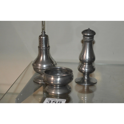 358 - 3 pewter items