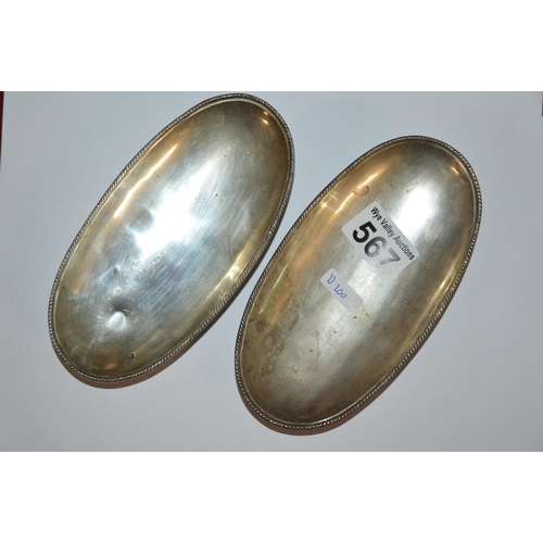 567 - 2 silver dishes