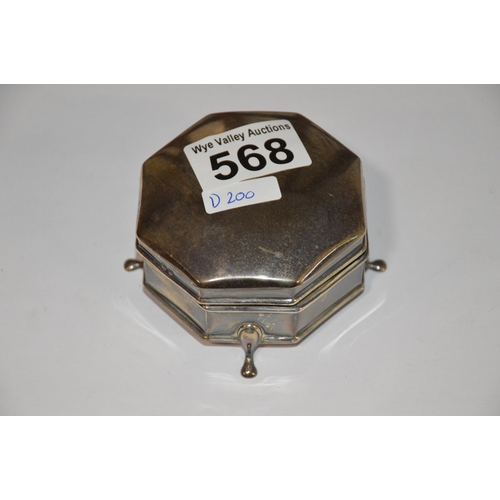 568 - silver trinket box