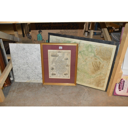 149 - lot of 3 framed maps